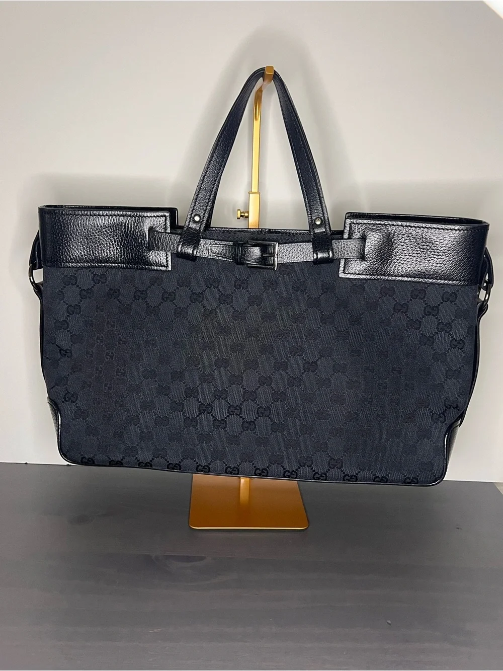 Gucci GG Monogram Canvas Belt Accent Tote Bag